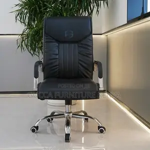 Executive Black Swivel Leather Office Chair
