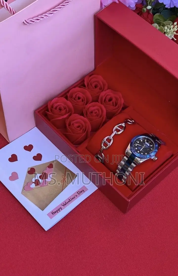 Preserved Roses Rolex Valentines / Birthday Gift Set for Ladies 