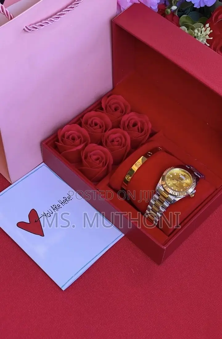 Preserved Roses Rolex Valentines / Birthday Gift Set for Ladies 