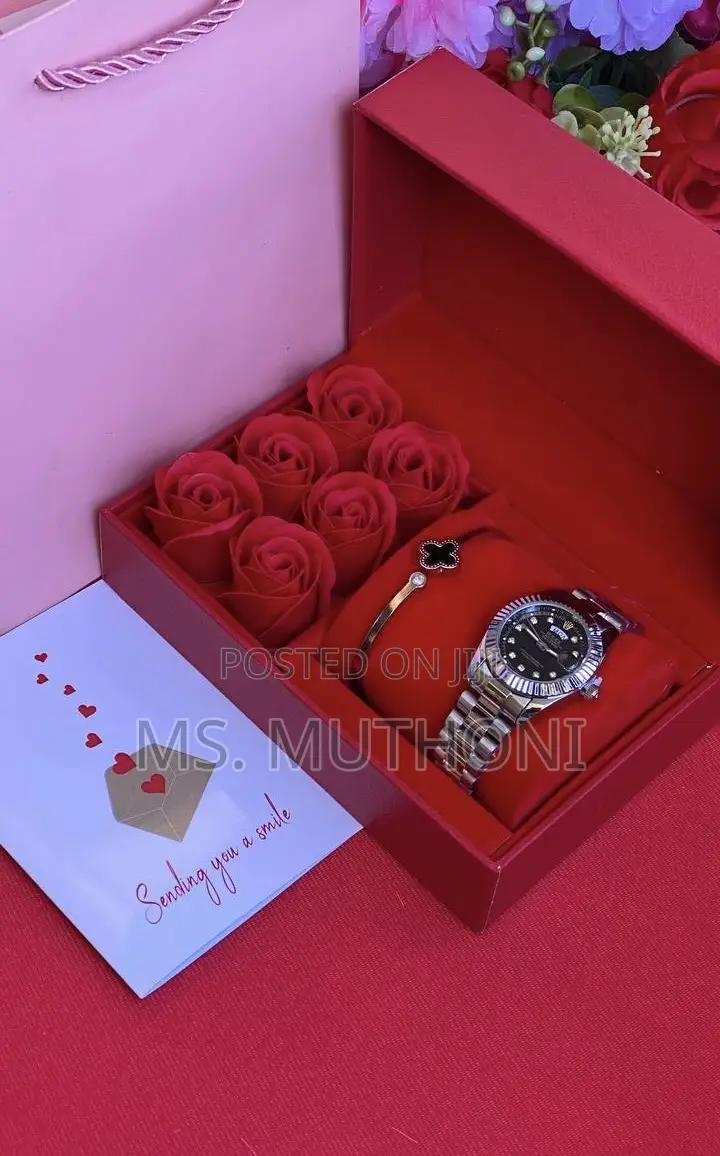 Preserved Roses Rolex Valentines / Birthday Gift Set for Ladies 