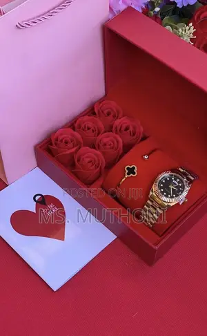 Preserved Roses Rolex Valentines / Birthday Gift Set for Ladies 