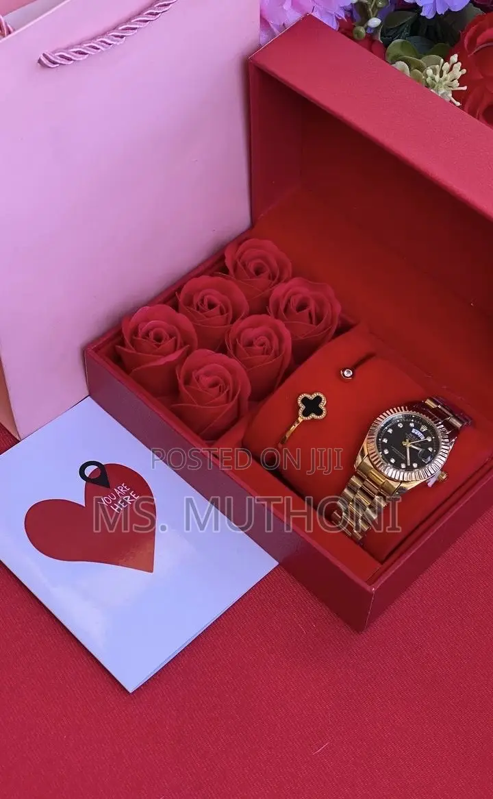 Preserved Roses Rolex Valentines / Birthday Gift Set for Ladies 