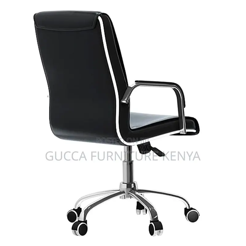 Executive Black Swivel Leather Office Chair