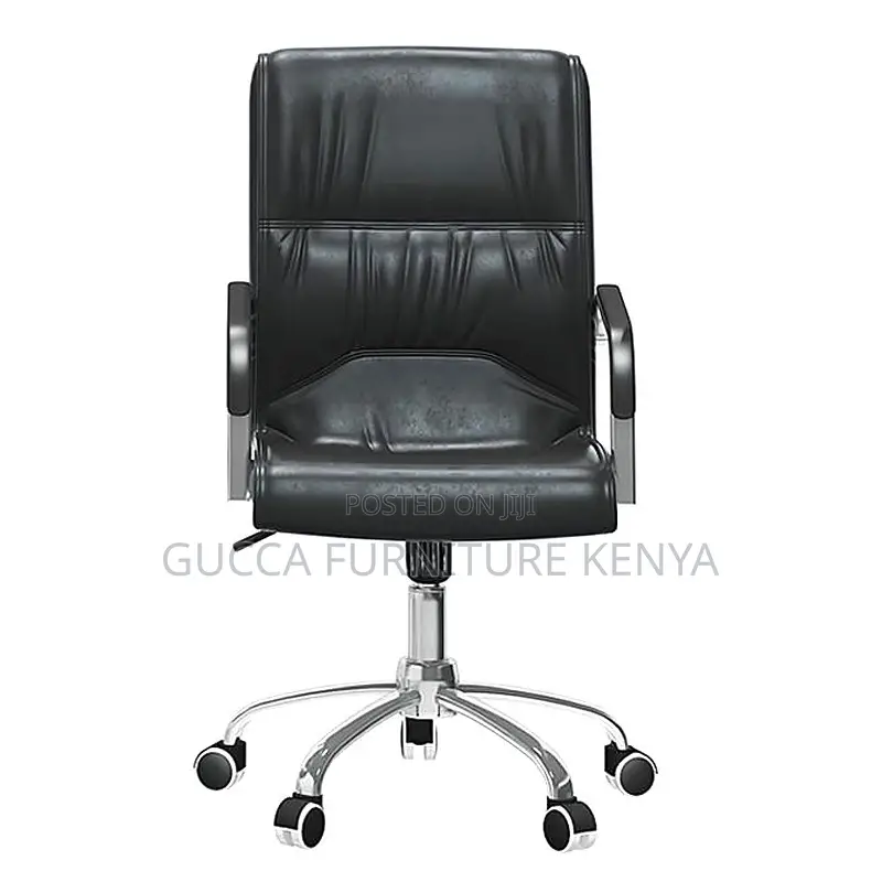 Executive Black Swivel Leather Office Chair