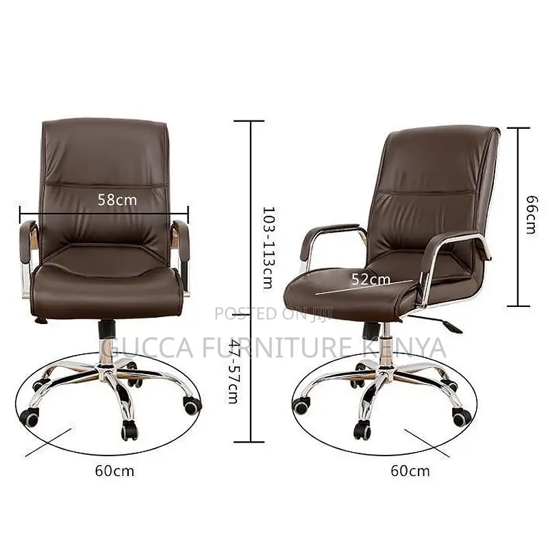 Executive Black Swivel Leather Office Chair