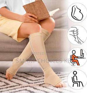 Open Toe Full Lenghth Compression Calf Socks - main view