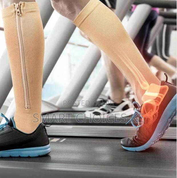 Open Toe Full Lenghth Compression Calf Socks - thumbnail 4