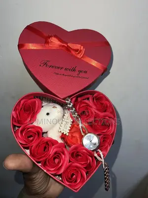 Valentine's Package. Exquisite Heart Shaped Gift Box With Watch