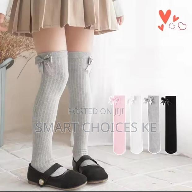 Soft Knee High Sock For Kids Girl Sweet Koren Fashion Bow Leggings