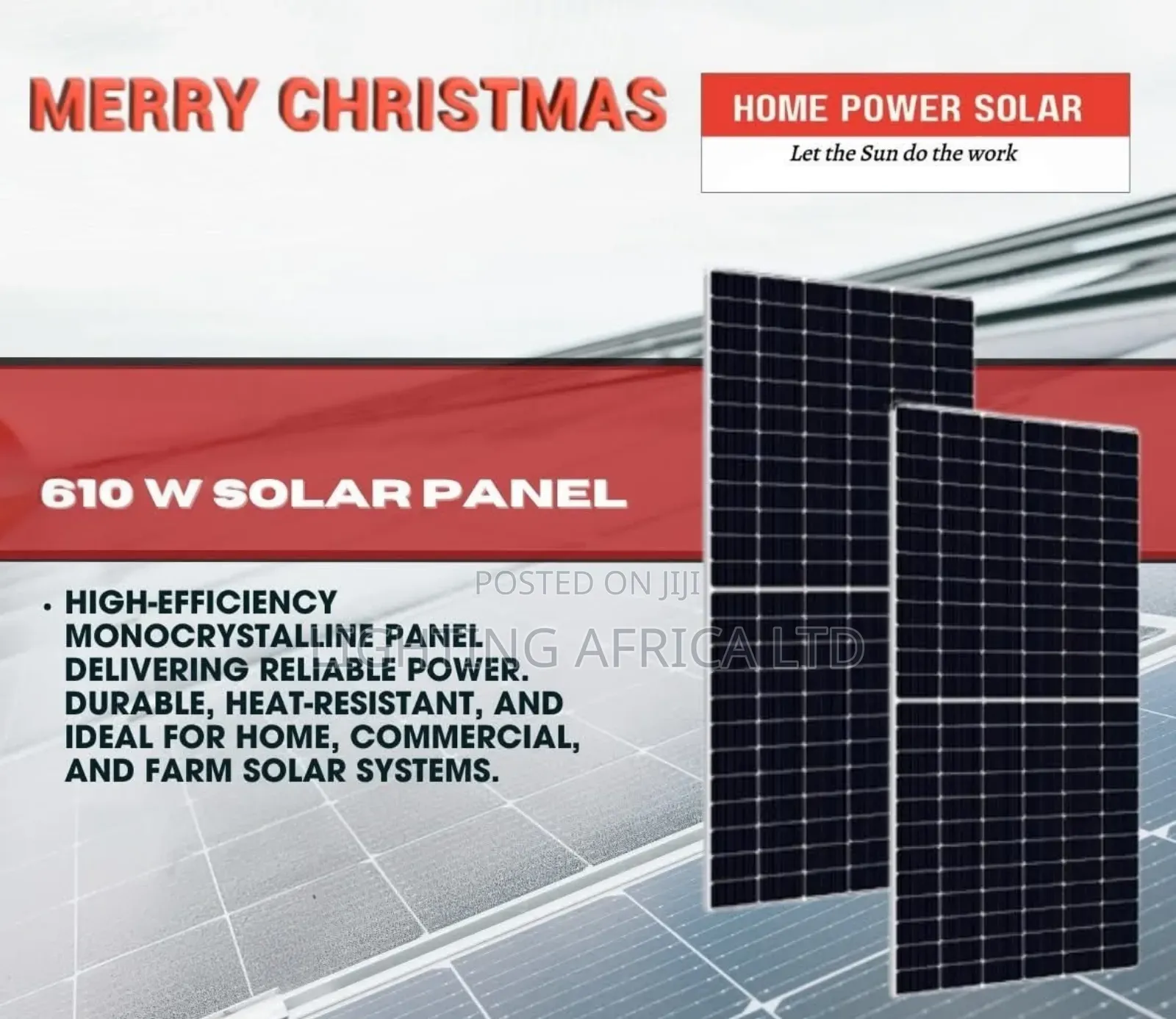 610 Watts - 52v Bifacial High Efficiency Monocrystalline Solar Panels