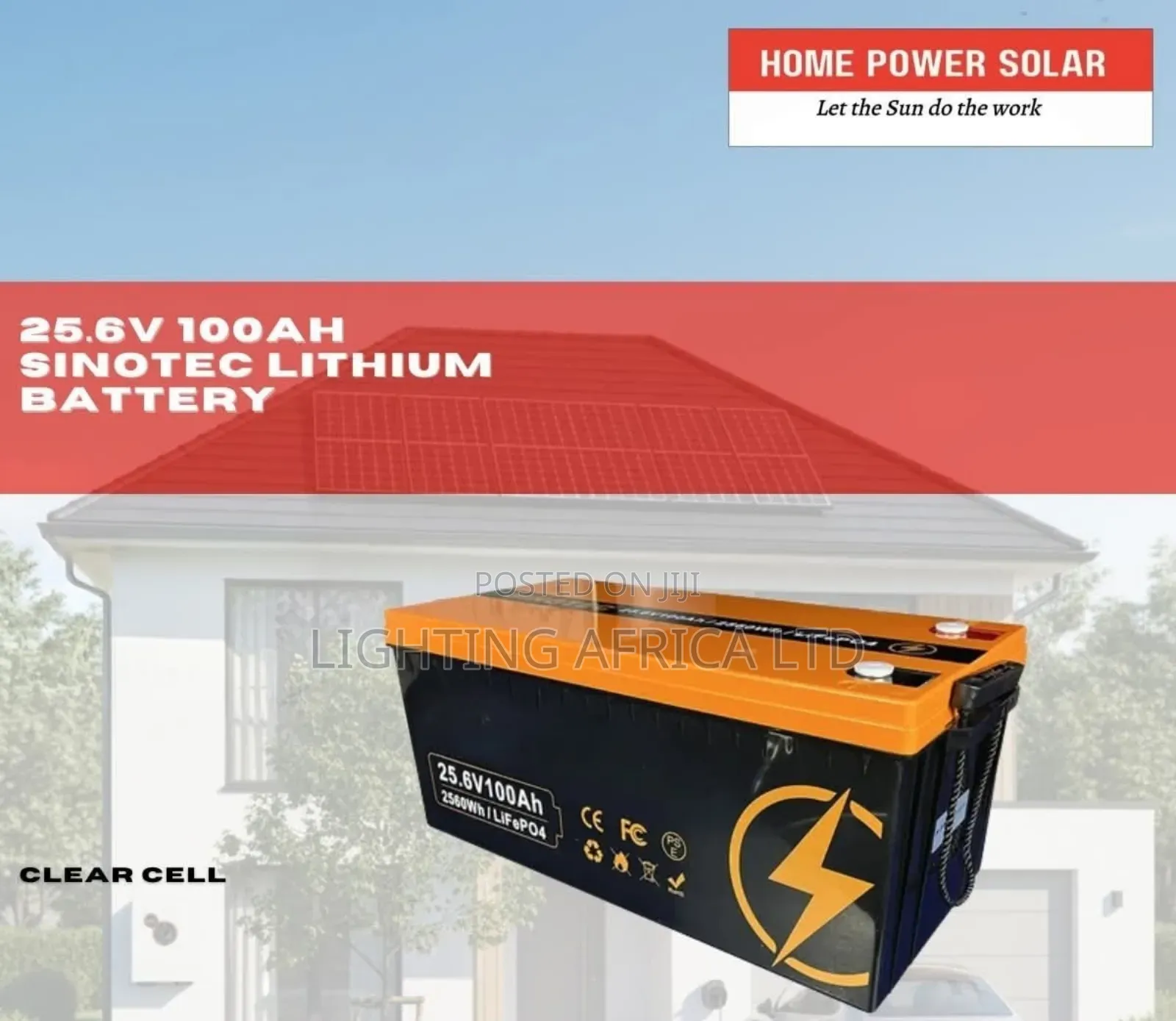 New 100ah - 25.6v (2560wh) Lifepo4 Lithium Solar Battery Heavy Duty