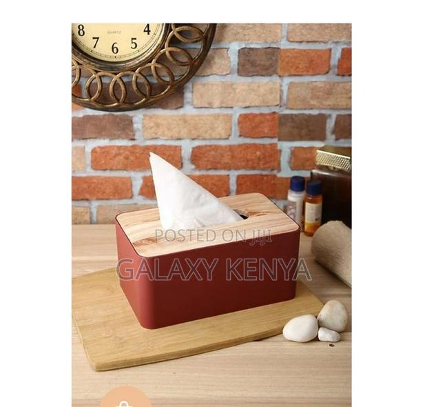 Bamboo Lid Napkin Tissue Holder