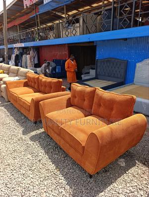 Burnt Orange 5-Eater Sofas -Butterfly Design - main view