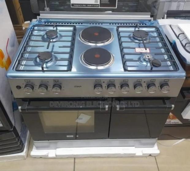 Mika 60*90standing Cooker 4 Gas Pool Jet Burners + 2 Rapid Hot Plates,