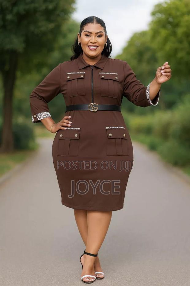 Khaki Fabric Dress - thumbnail 4