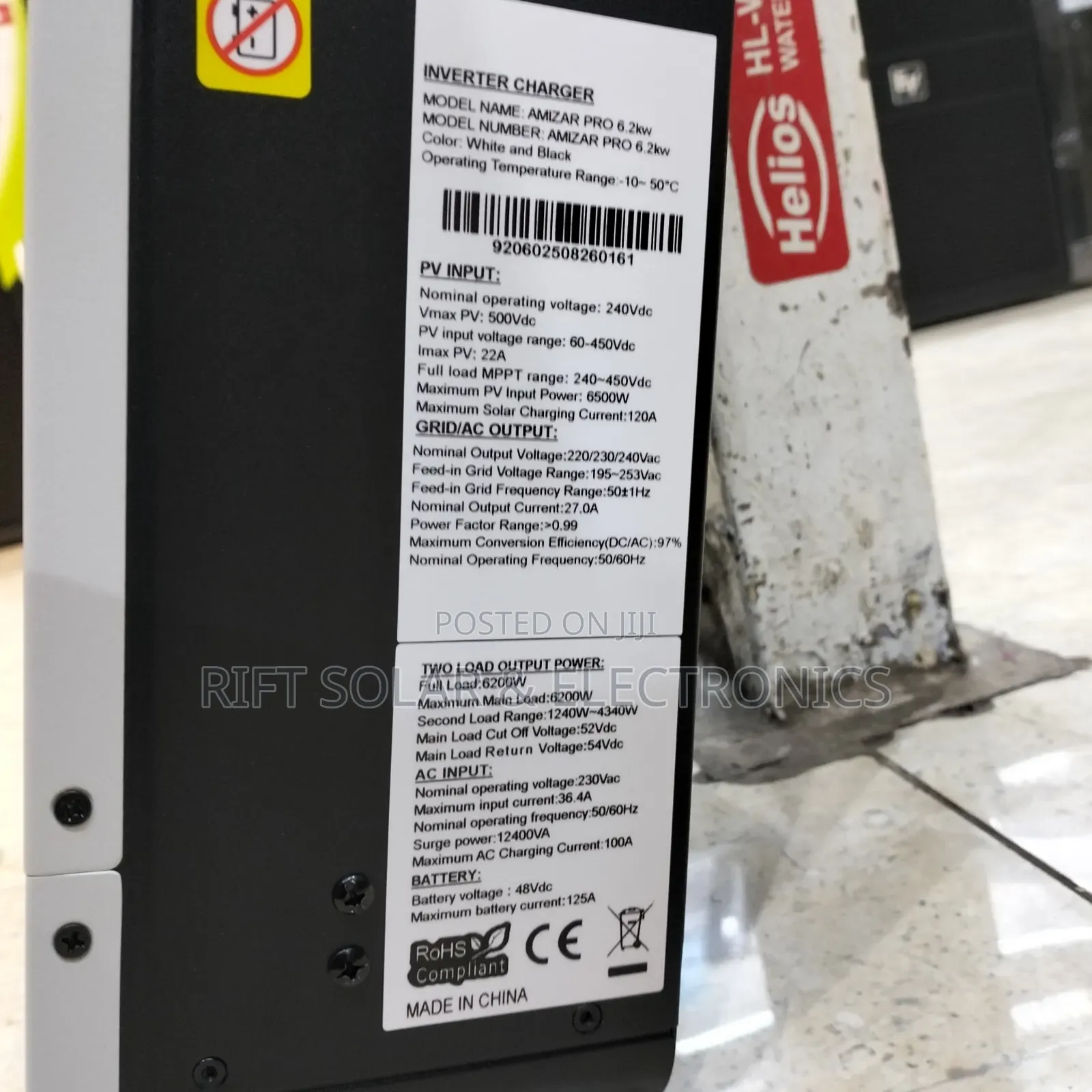 High Performance 6.2kva - 48v Amizar Hybrid Solar Inverter 450 VDC