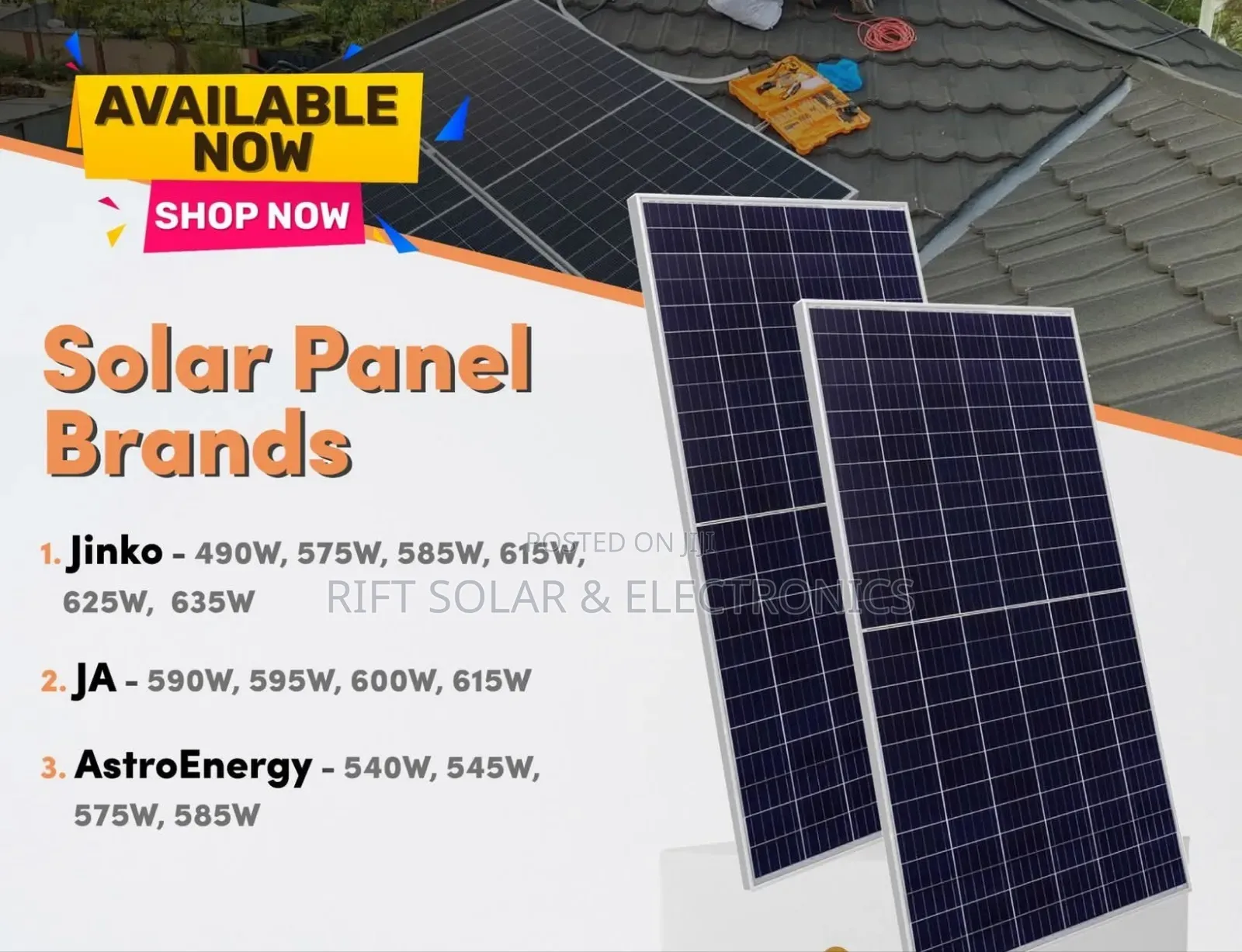 Grade a 575 Watts - 49v Monocrystalline Solar Panels