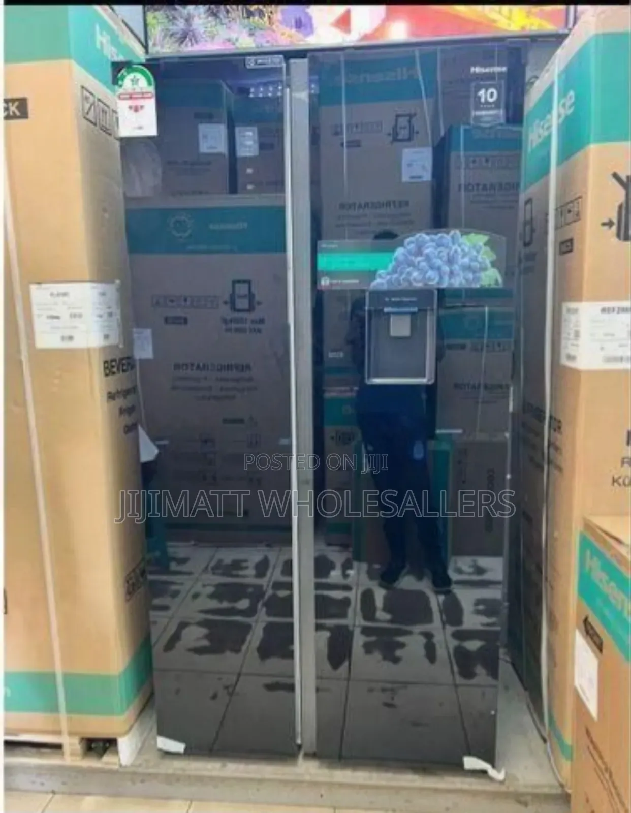Hisense Fridge Side by Side 541l With Water Dispenser Single Inverter