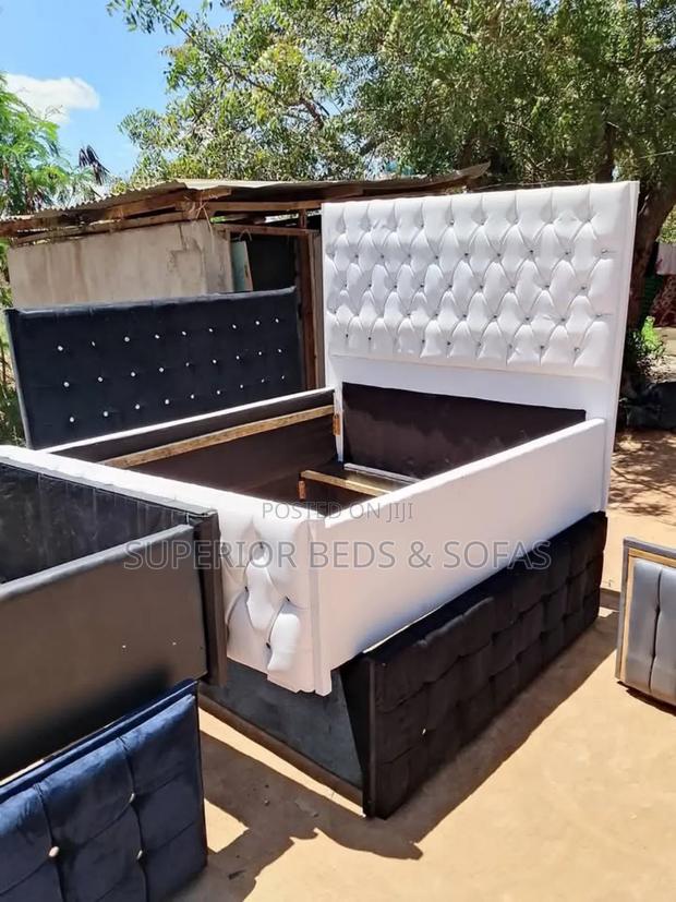 Quality White Tufted 5 by 6 Bed