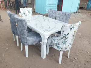 Upholstered 6-Seater Dinning Table Set