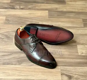 Genuine Leather John Foster Brown/ Black Leather Formal Derby Shoes.
