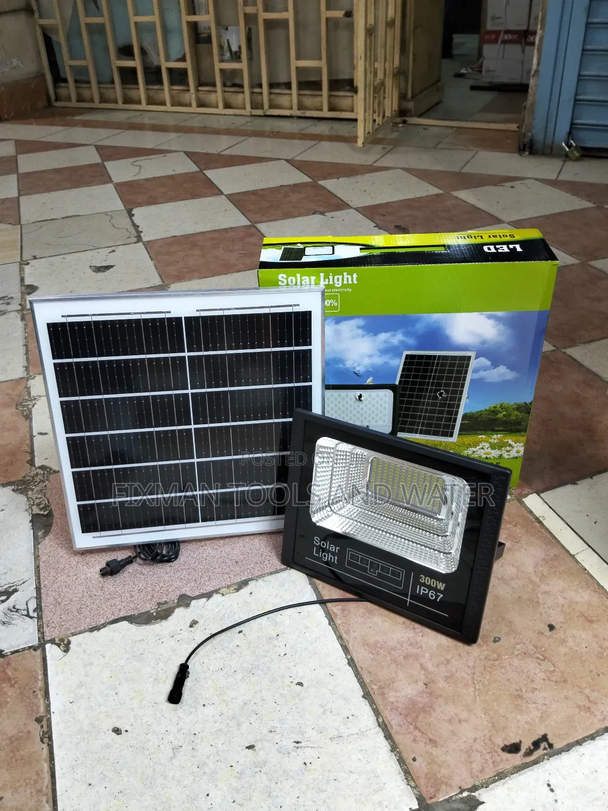 Solar Floodlight 300 Watts +Panel Ip 67