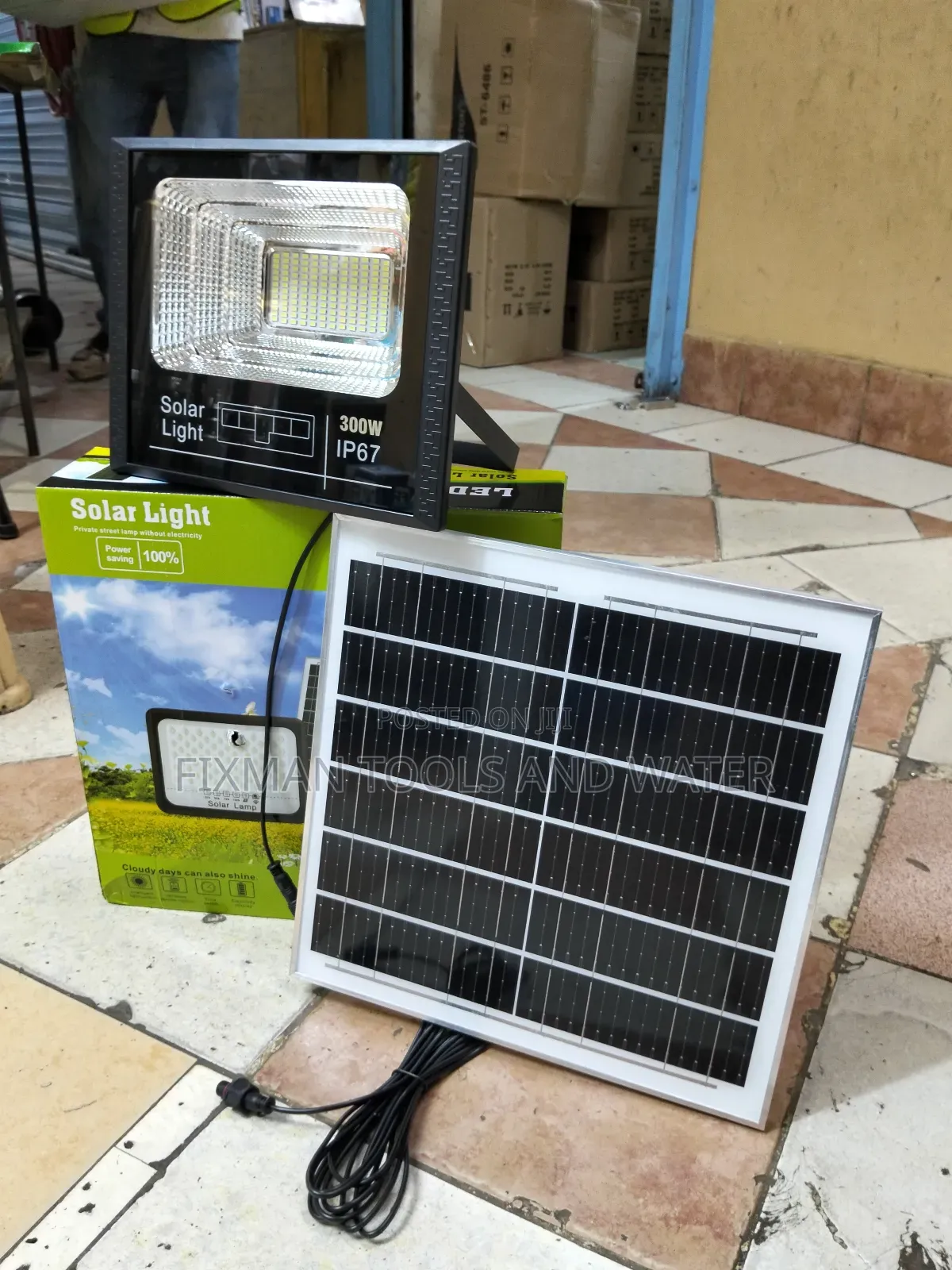 Dark Master Security Ip 67 Solar Floodlight 300 Watts +Panel