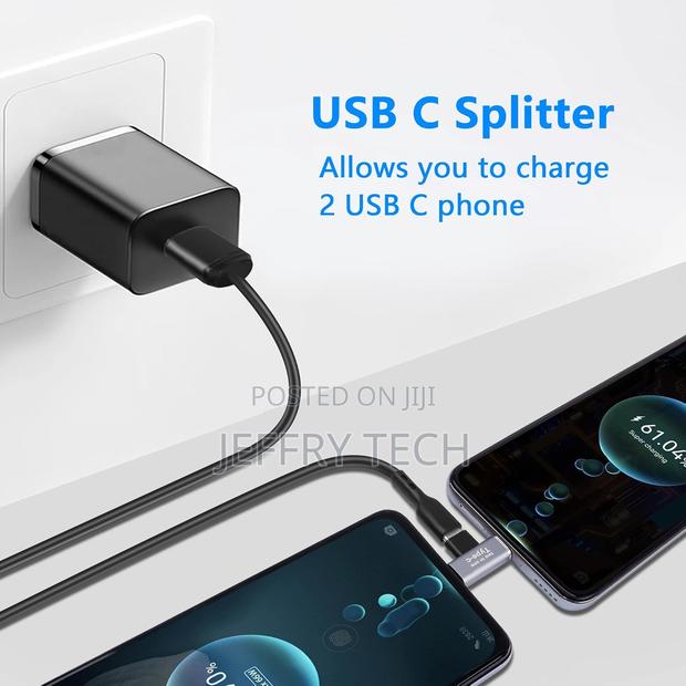 2 in 1 Usb C Adapter,Usb Type-C Female to Dual Male Splitter Support 5 - thumbnail 3