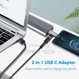 2 in 1 Usb C Adapter,Usb Type-C Female to Dual Male Splitter Support 5