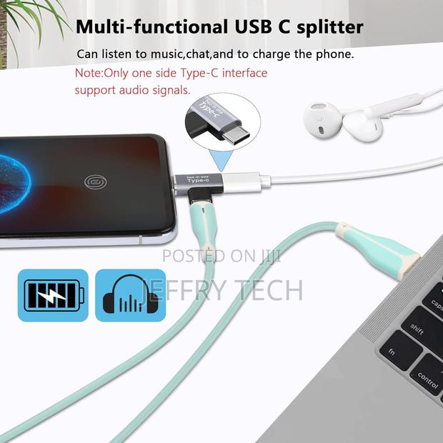 2 in 1 Usb C Adapter,Usb Type-C Female to Dual Male Splitter Support 5 - thumbnail 5