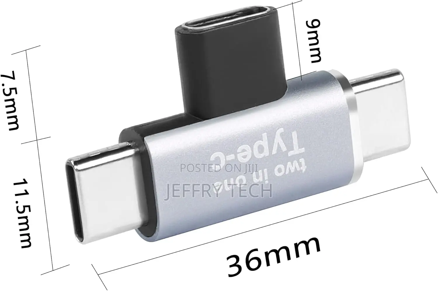 2 in 1 Usb C Adapter,Usb Type-C Female to Dual Male Splitter Support 5