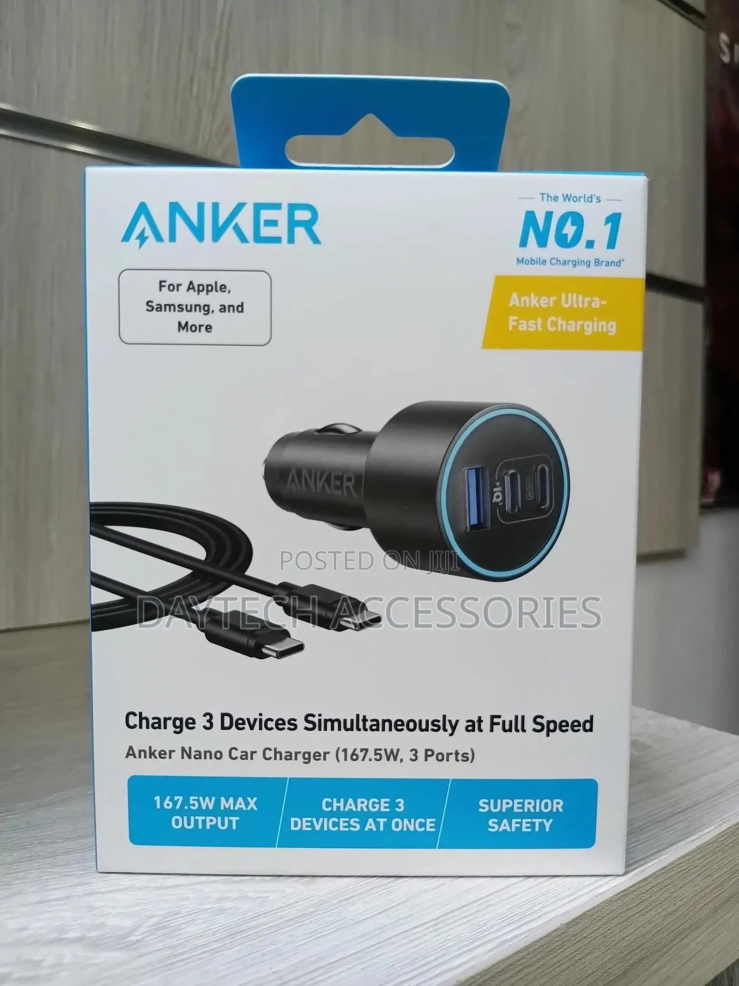Anker B2737ha1 Nano 167.5w 3 Ports Car Charger