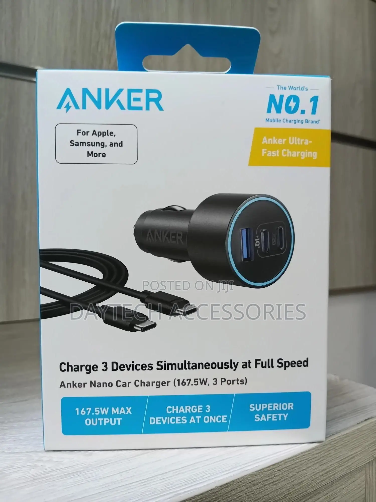 Anker B2737ha1 Nano 167.5w 3 Ports Car Charger