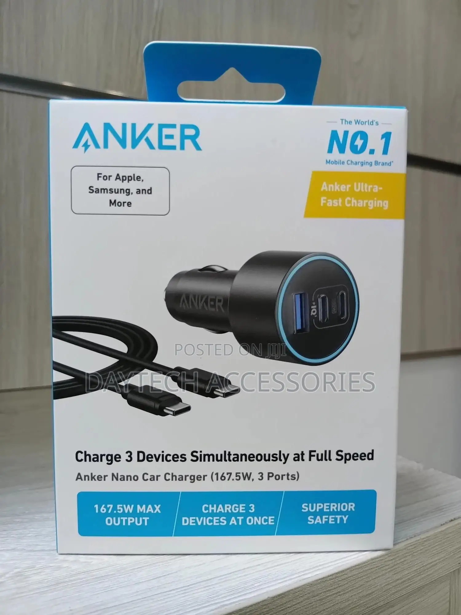 Anker B2737ha1 Nano 167.5w 3 Ports Car Charger