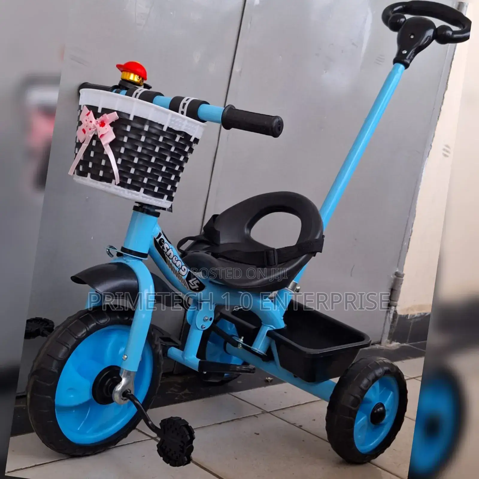 Kids Tricycle With Push Handle -Boy Blue