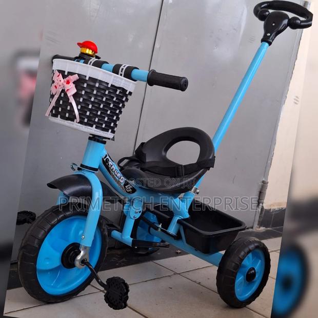 Kids Tricycle With Push Handle -Boy Blue - main view