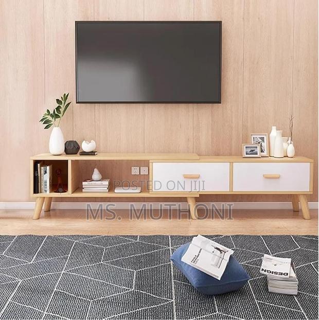 Two-Tone Aesthetic Retractable Tv Stand - main view
