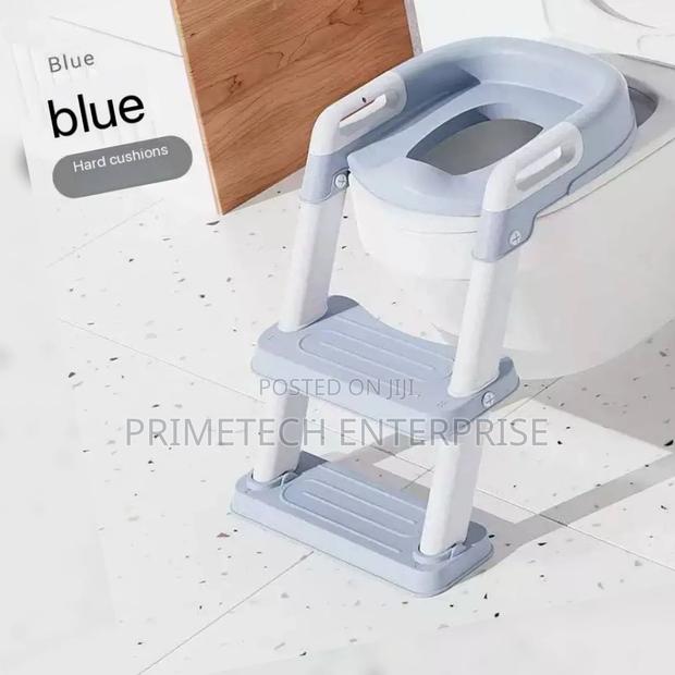 Blue Hard Cushuion Toilet Ladder - main view