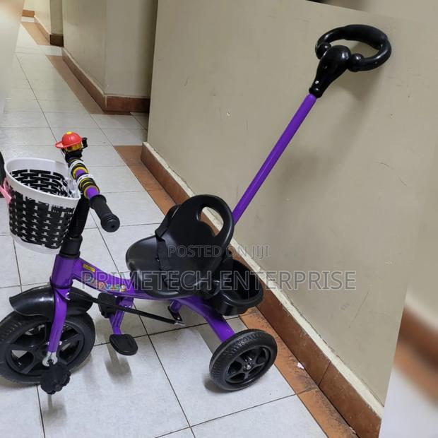 Purple Kids Tri Cycle With Push Handle - main view