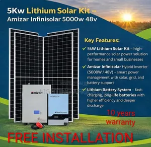 5kw (6.2kva) - 5.12kwh Lithium Kit -(4)610w Solar - Full Installation