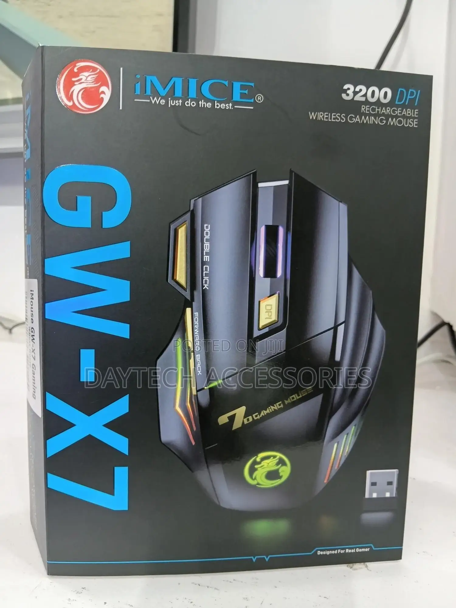 Imice Gw-X7 2.4g + Dual Mode 7-Button Silent Rechargeable Gaming Mouse