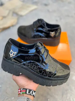 Lv ,Versace Naked Wolfe Patent Leather Shoe Shoes