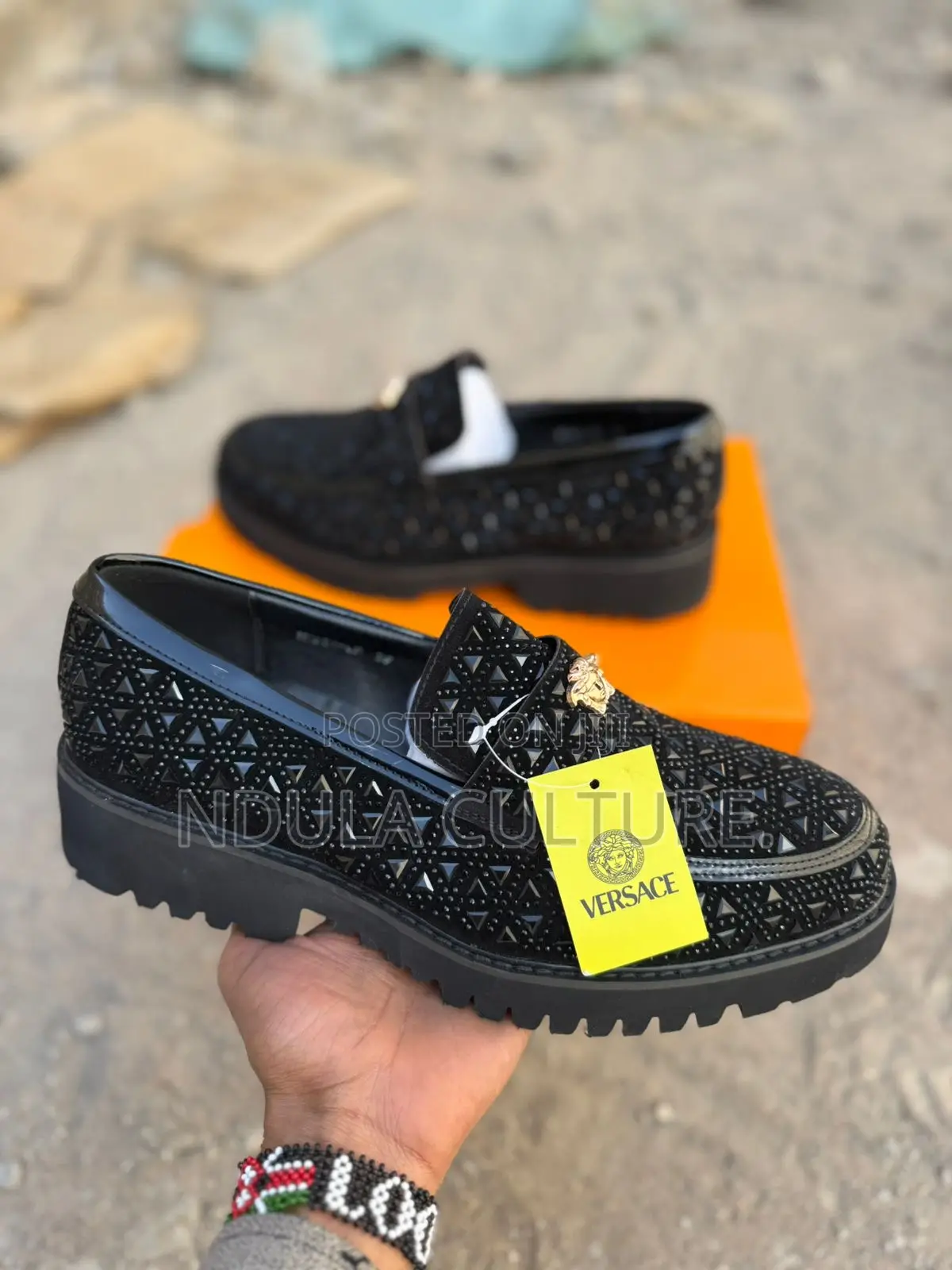 Lv ,Versace Naked Wolfe Patent Leather Shoe Shoes