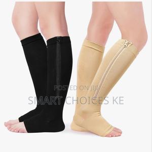 Open Toe Full Lenghth Compression Calf Socks - main view