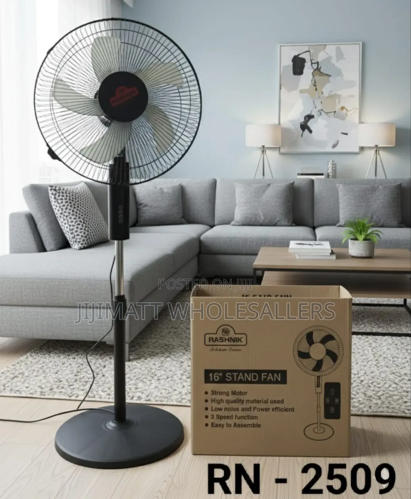 Rashnik 16inch Standing Fan With Remote