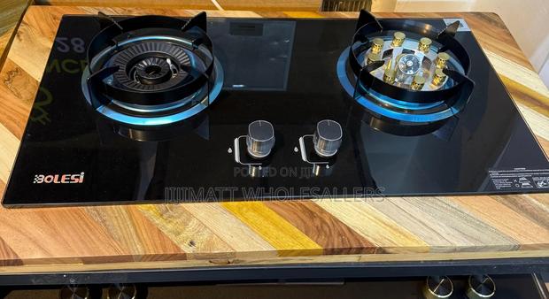 Bolesi Hob 2burners With Sensor and Wok Burner Inbuilt Glass