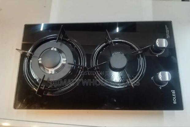 Bolesi Hob 2 Burners Inbuilt Gas Glass Tampared Hod