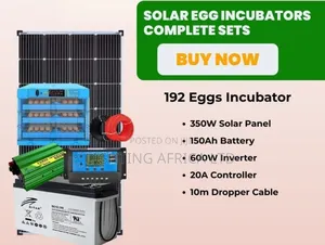 350w Solar - 150ah Battery - 600w Inverter - 192 Eggs Incubator Kit