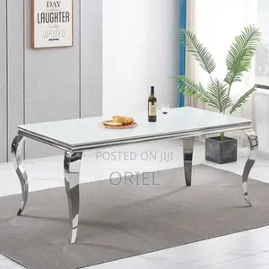 Dining Tables; 6-Seater Marble Top Dining Table Set for Modern Homes