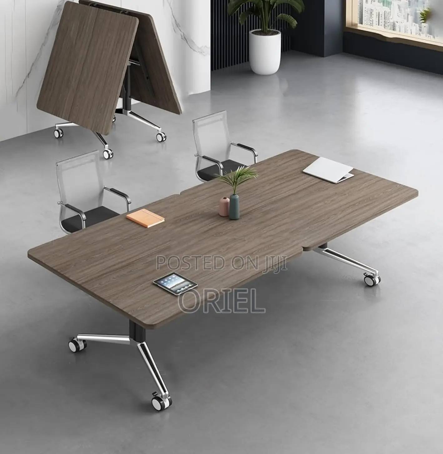 Boardroom Tables; Mobile Folding Conference Table With Lockable Wheels